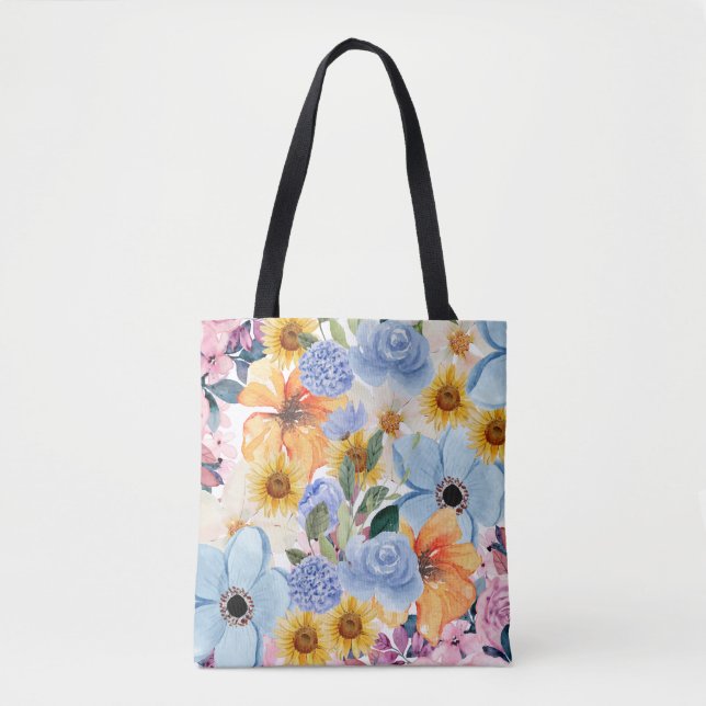 Elegant Floral Tote Bag – Zahra_Design Signature  (Frente)