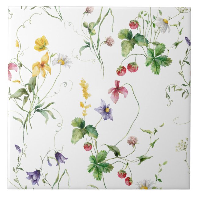 Elegant Floral Vines Strawvberry Design (Frente)