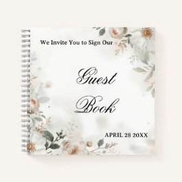 Elegant Floral Wedding Guest Book