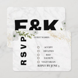 Elegant Floral Wedding RSVP Card 