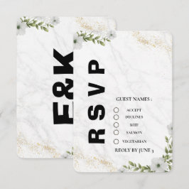 Elegant Floral Wedding RSVP Card 