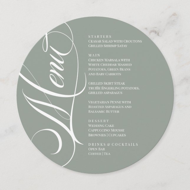 Elegant font modern Menu  (Frente)