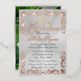 Elegant Frame & Photo on White Quinceanera 