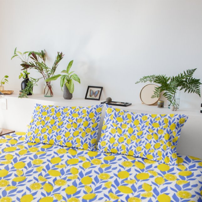 Elegant French Country Lemon Blue Botanical (Criador carregado)