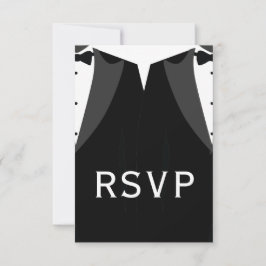 Elegant Gay Wedding RSVP Card Black Tie