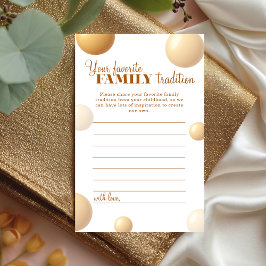 Elegant Gold Balloon Family Tradition Card