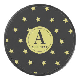 Elegant Gold & Black Star Pattern Monogram
