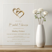 Elegant Gold Hearts Bridal Shower