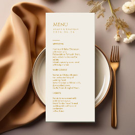 Elegant Gold Islamic Wedding Menu Card Flat Menu