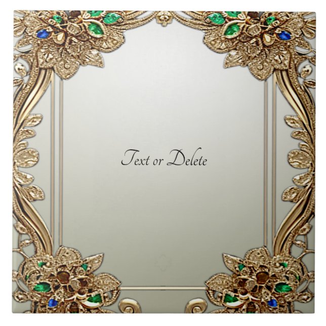 Elegant Gold Ornate Ceramic Tile (Frente)