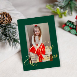 Elegant Gold Script Rich Green Frame Photo