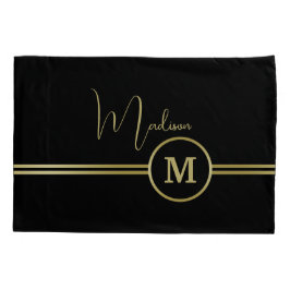 Elegant Gold Signature Monogram on Black