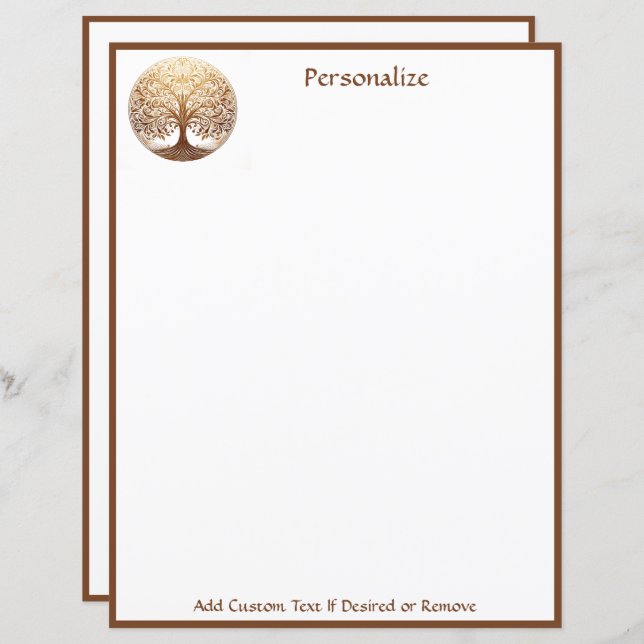 Elegant Gold Tree of Life Spiritual Zen (Frente/Verso)