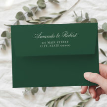 Elegant Green Classy Wedding Return Address