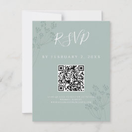 Elegant Greenery Wedding Scan Code RSVP