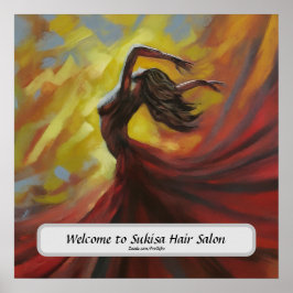 Elegant Hair Salon Custom Name Poster