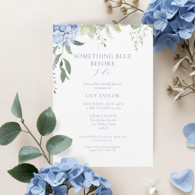 Elegant Hydrangea Bridal Shower Invitation (Criador carregado)