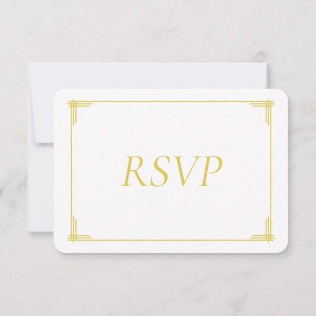  Elegant Island Citrus Yellow Green Wedding RSVP (Verso)