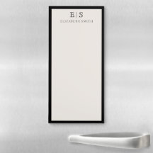 Elegant Ivory Black Border Monogram