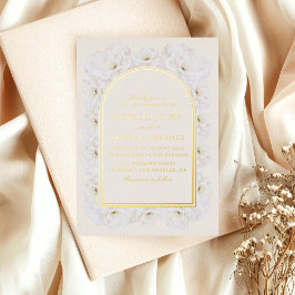 Elegant Ivory Floral with Gold Arch Frame wedding