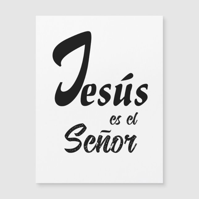 Elegant "Jesus es el Señor" Black & White Magnetic (Frente)