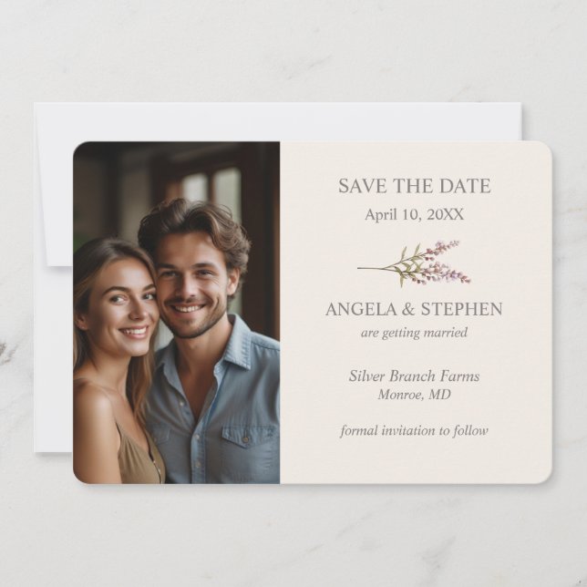 Elegant Lavendar, Blush and Cream Wildflower Photo (Frente)