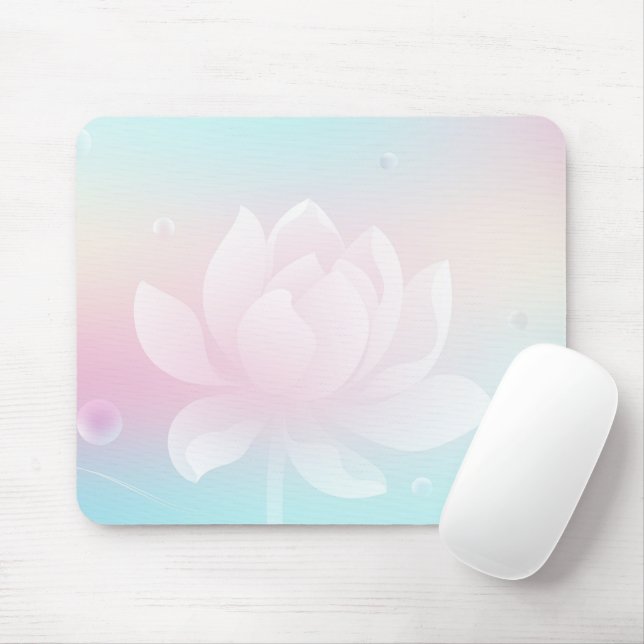 Elegant Lotus Bloom Soft Gradient Mouse Pad (Com mouse)