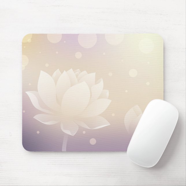 Elegant Lotus Flower Mouse Pad  (Com mouse)