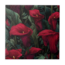 Elegant Mediterranean Calle Lilies Tiles 