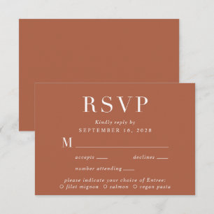 Elegant Menu Choice Terracotta Wedding