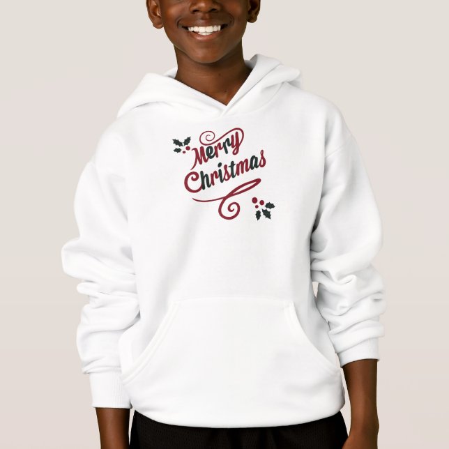 Elegant Merry Christmas Script Hoodie (Frente)