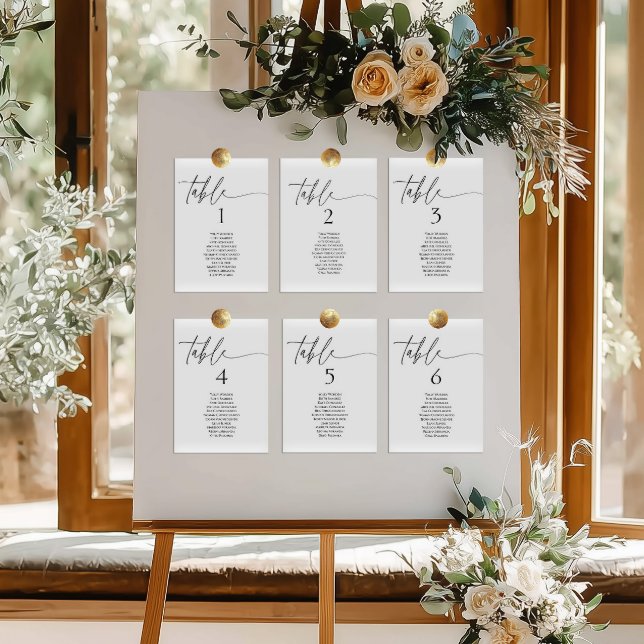 Elegant minimalist table number seating chart card (Criador carregado)
