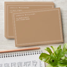 Elegant Minimalist Tan Two Border