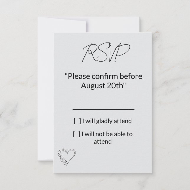 Elegant Minimalist Wedding RSVP Card (Frente)