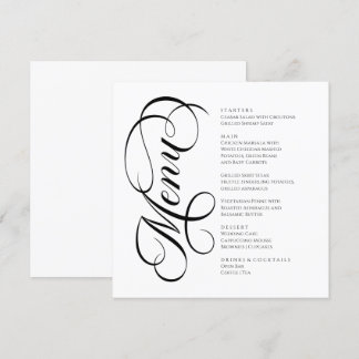 Elegant modern Menu Black and White