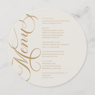 Elegant modern Menu Marfil and Gold
