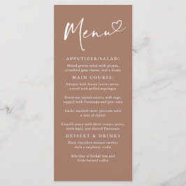 Elegant Modern Minimalist Light Brown Menu