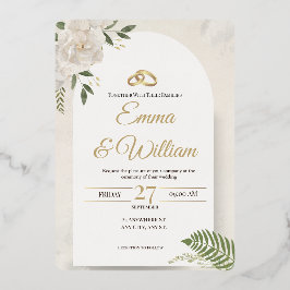 Elegant &Modern Minimalist Wedding Foil Invitation