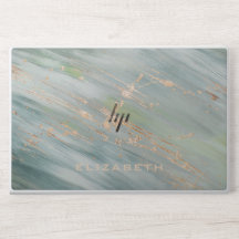 Elegant monogram marble stone Laptop skin