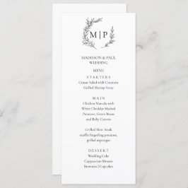 Elegant Monogram Minimalist modern Menu 