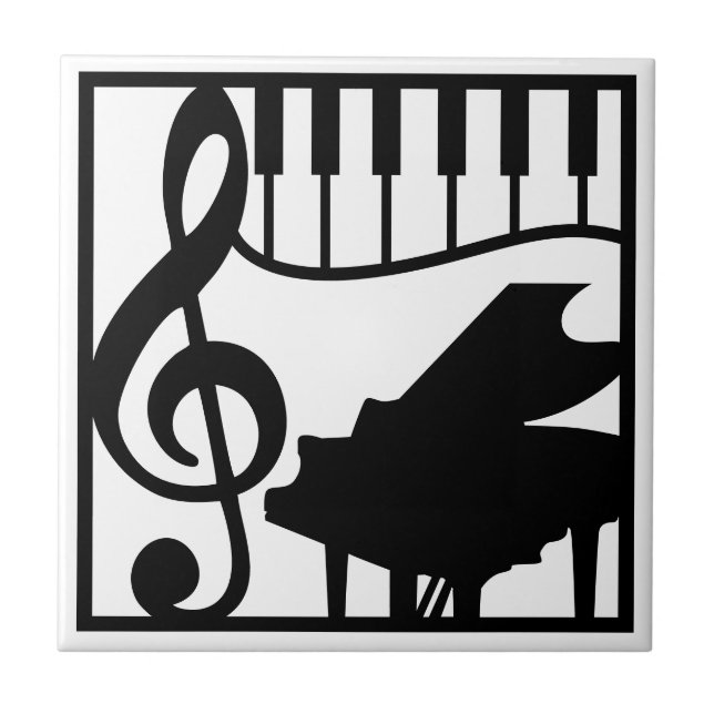 Elegant Music Piano Keyboard Clef Note Stylish (Frente)