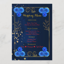 Elegant Navy Blue Reception Menu Template