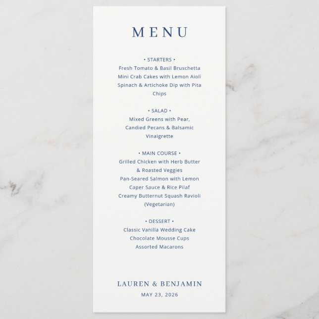 Elegant Navy Menu Template (Frente)