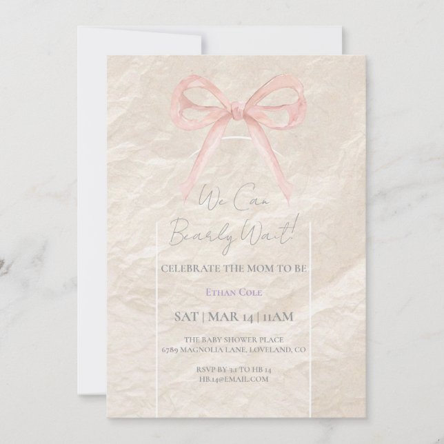 Elegant Neutral Baby Shower Invitation – Minimalis (Frente)
