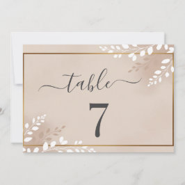 Elegant Neutral Magnolia Wedding Table Number