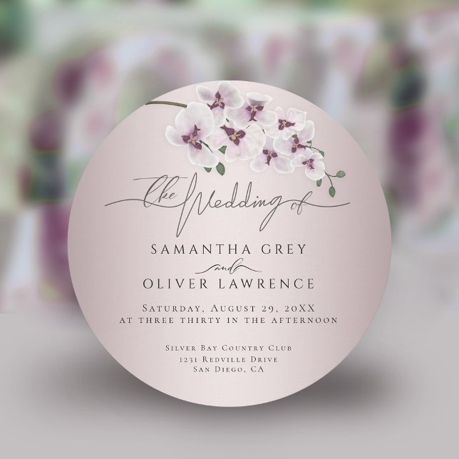 Elegant Orchid Botanical Wedding Invitation (Criador carregado)
