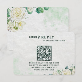 Elegant Organic Modern Wedding RSVP Card 