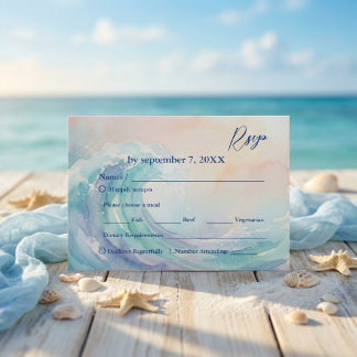 Elegant Pastel Watercolor Rsvp  | Soft Blush  