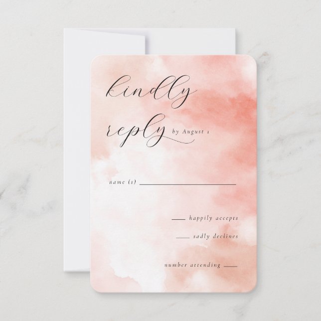 Elegant Peach Watercolor RSVP (Frente)