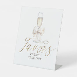 Elegant Pearls and Prosecco Coquette Favors Sign